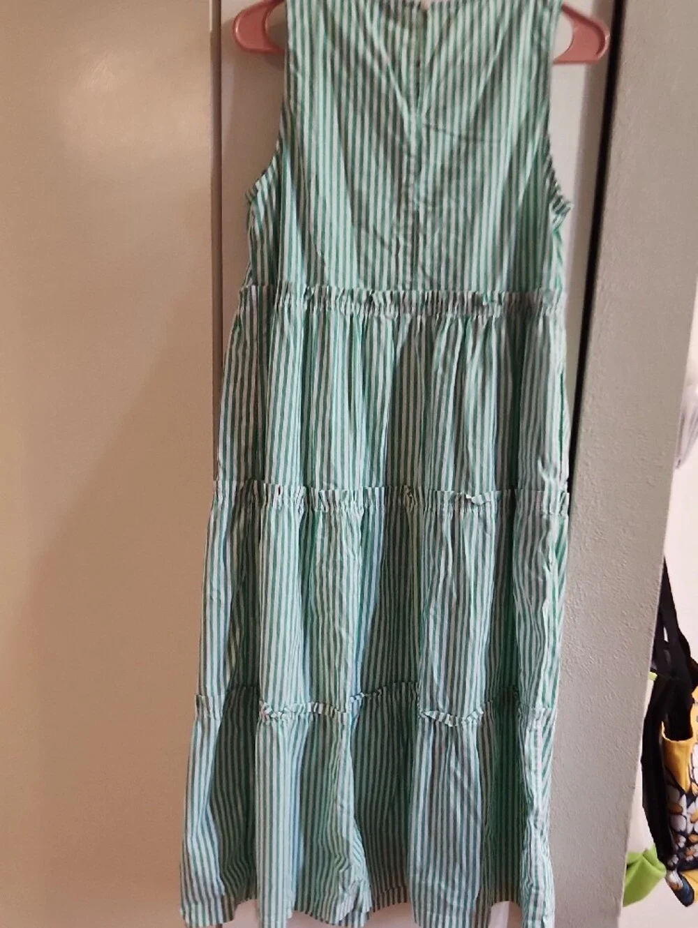J.Crew Green and White Vertical Stripe Top